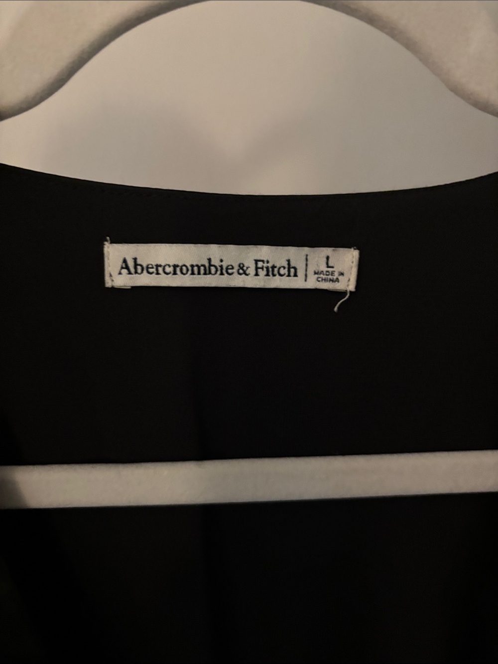 Abercrombie & Fitch Black Satin Deep V Long-Sleeve Blouse - Picture 3 of 4